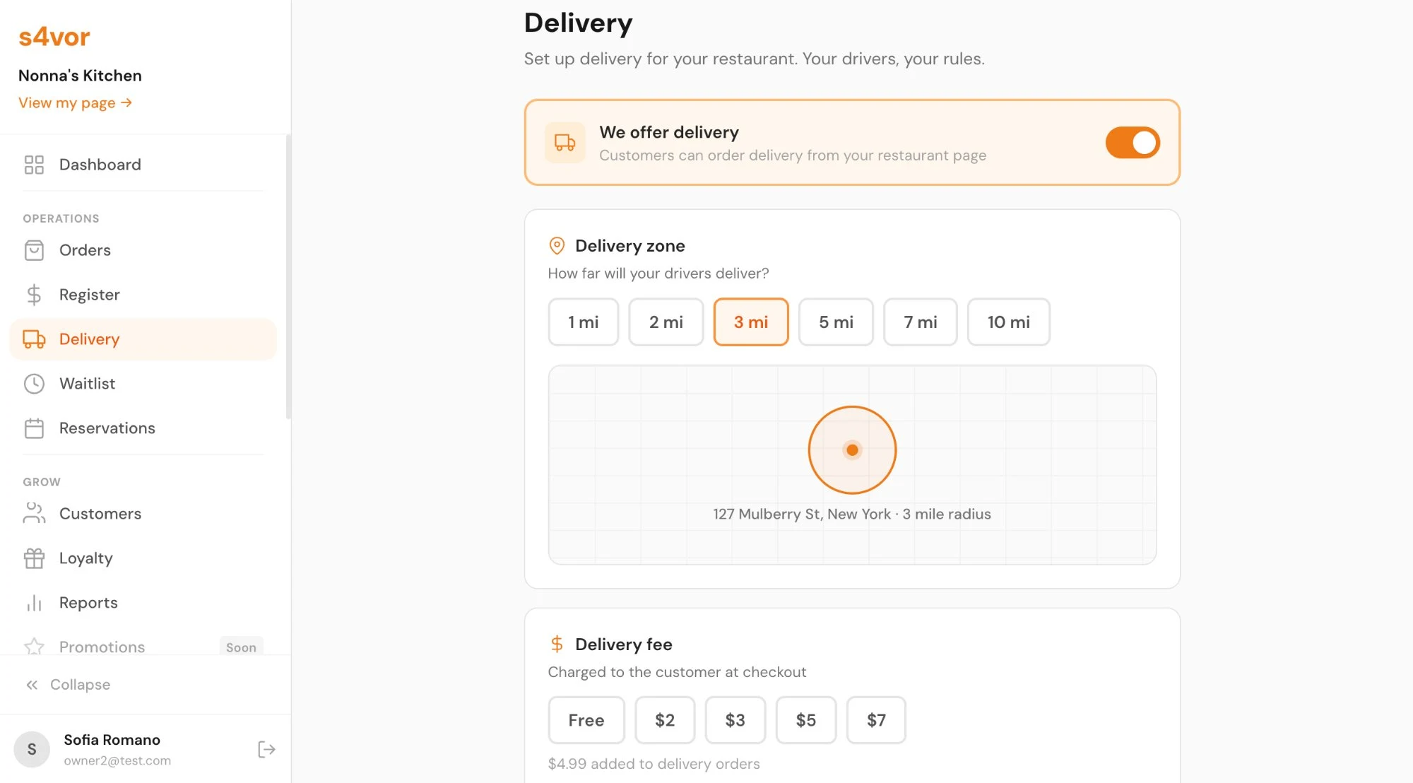 Delivery orders dashboard