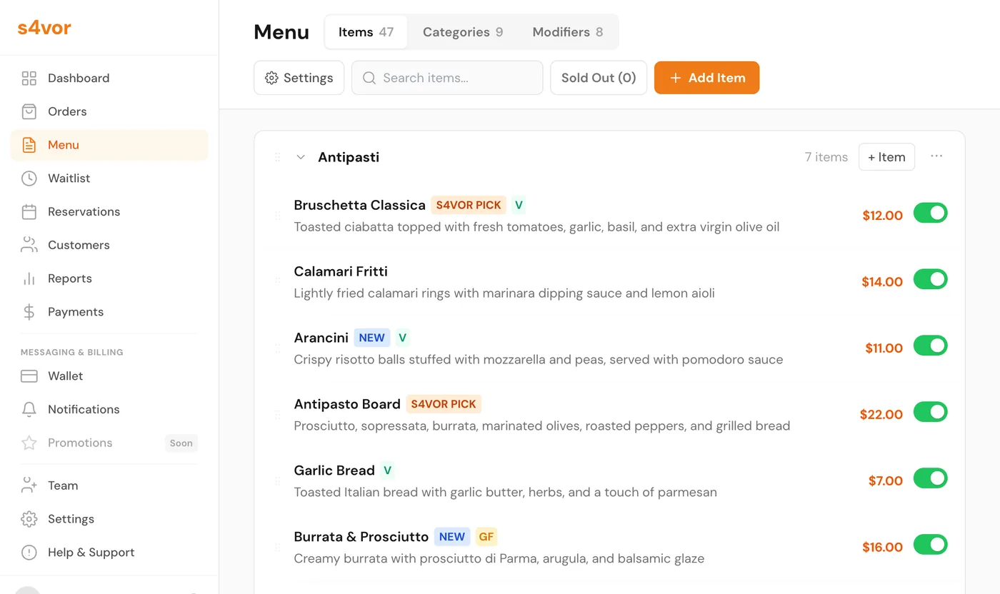 Online Ordering screenshot