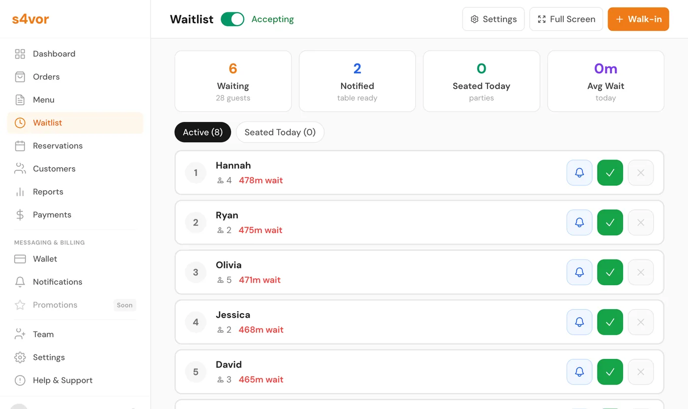 Digital Waitlist screenshot